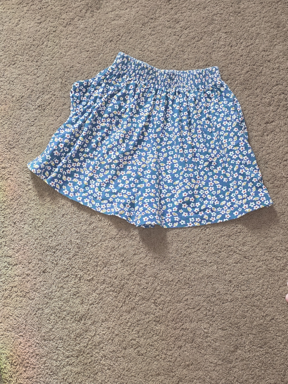 PRIVATE PARTY Blue Floral High-Waist Shorts